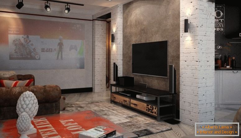 Wohn-Stil-Loft mit großem TV
