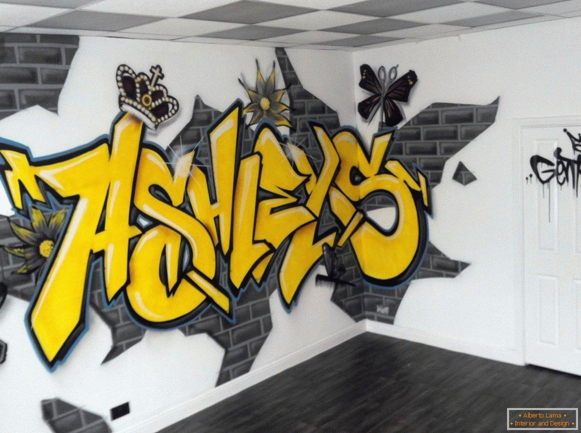Zimmer mit Graffiti