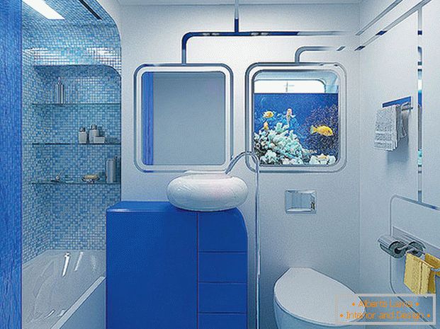 Badezimmer in blauer Farbe