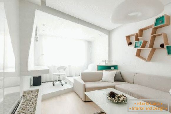 , das Design des Wohnzimmers mit einem Arbeitsbereich Foto 77