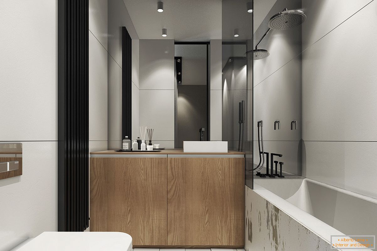Design eines Badezimmers für eine kleine Wohnung im skandinavischen Stil - Foto 2