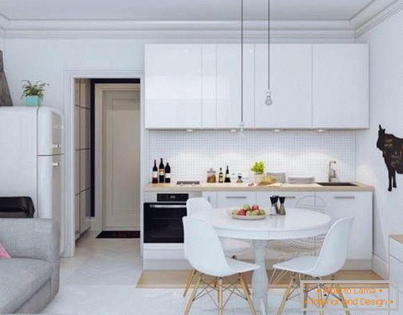 Einzimmer-Studio-Apartments - Design-Foto in hellen Farben