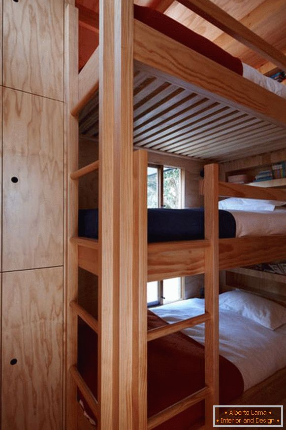 Schlafzimmer eines kleinen Häuschens in Neuseeland