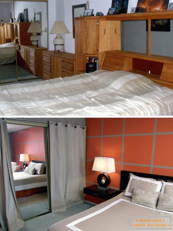 Fotos des Schlafzimmers vor und nach