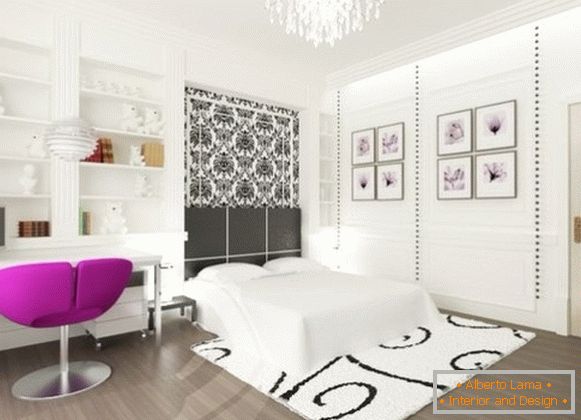 helles Schlafzimmer Interieur für Teenager-Mädchen фото 