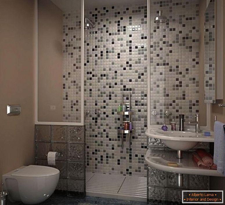 erstaunlich-modern-klein-Bad-Ideen-mit-grau-Mosaik-Fliesen-Open-Dusche-Wand-Design-Ideen