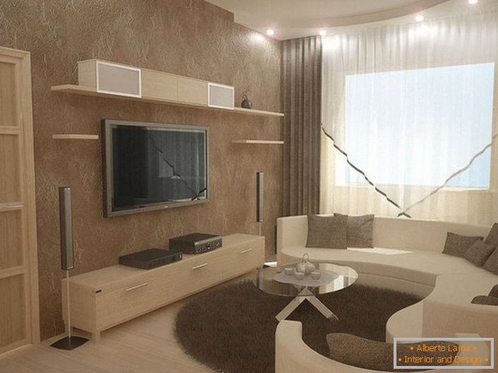 Der High-Tech-Stil bietet bequeme Möbel zum Entspannen und nicht unbedingt rechteckige Formen.