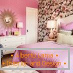 Schlafzimmer in rosa Farben