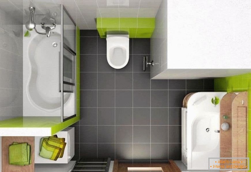 Design-Projekt Badezimmer mit einer Toilette kombiniert