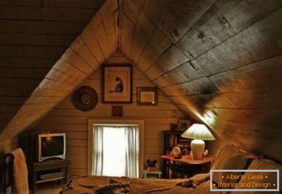 Schlafzimmer Innenraum in einem Holzhaus, Foto 36