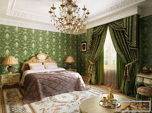 Design eines Schlafzimmers im englischen Stil