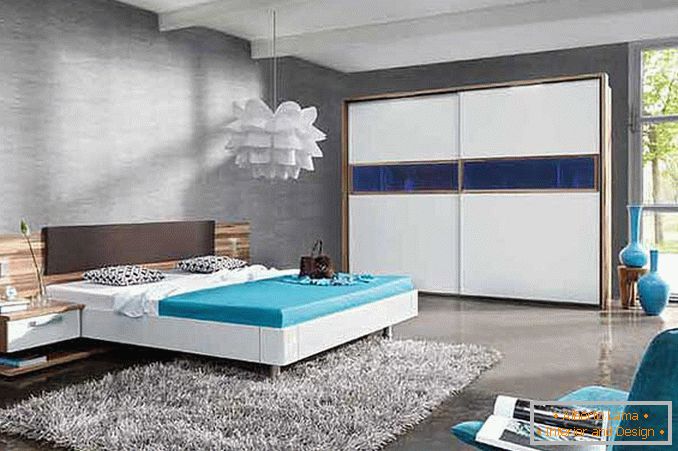 Design eines Schlafzimmers im High-Tech-Stil Foto