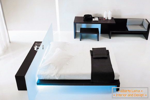 Ultra-modernes Schlafzimmer im High-Tech-Stil