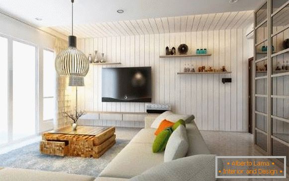 Design im High-Tech-Stil - Foto von einem kleinen Wohnzimmer