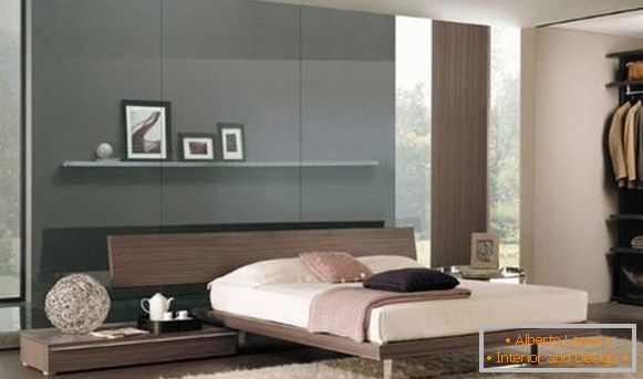 Modernes Schlafzimmer im High-Tech-Stil - Farbschema