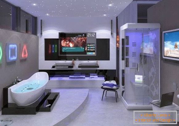 Modernes Badezimmer im High-Tech-Stil