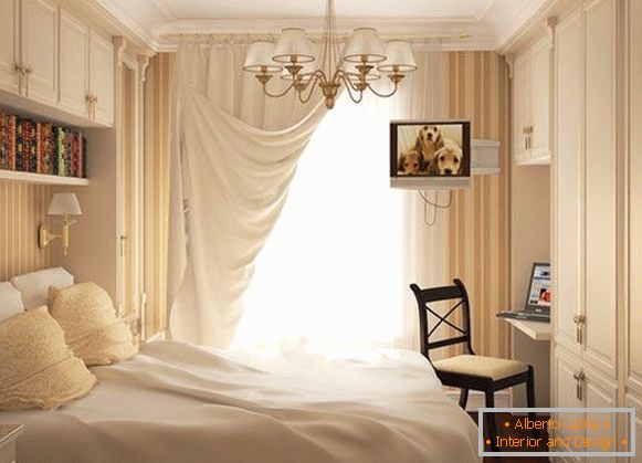 Luxuriöses Schlafzimmer in einer Molkereifarbe