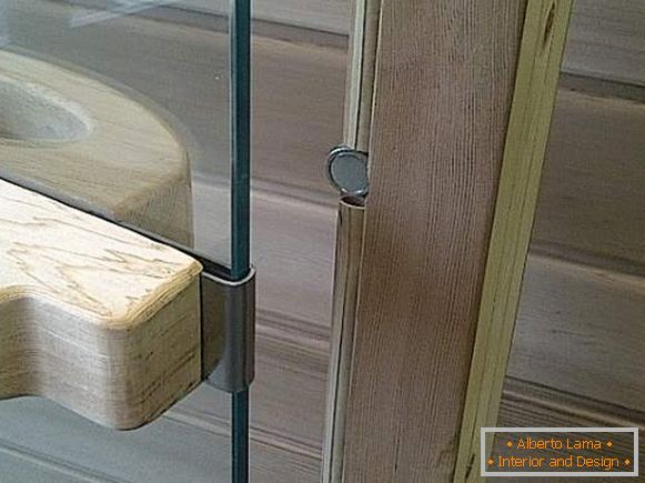 Beschläge für Glastüren in Sauna - Magneten