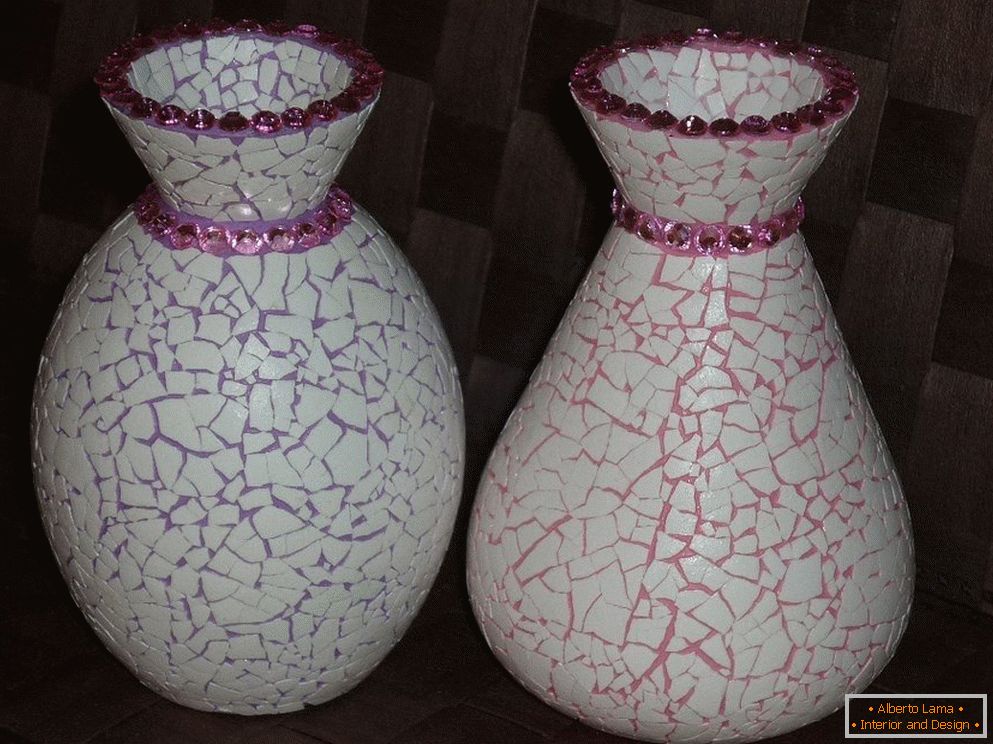 Vase Dekorationen mit Eierschalen