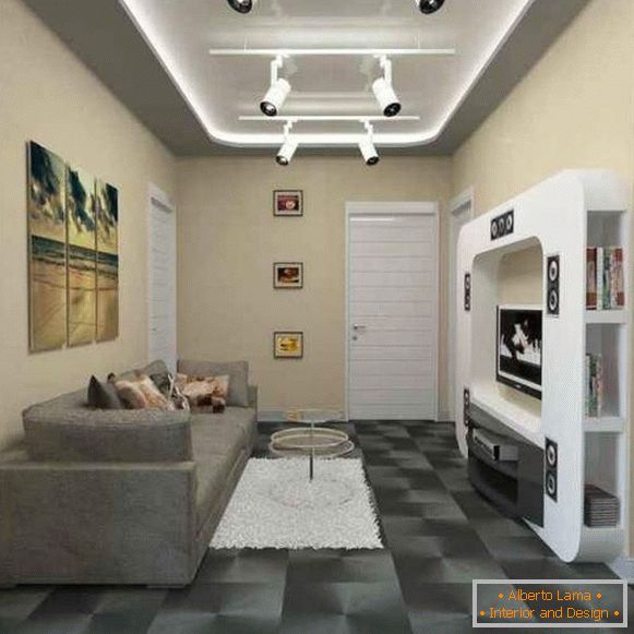 Modernes Design einer Zweizimmerwohnung im High-Tech-Stil