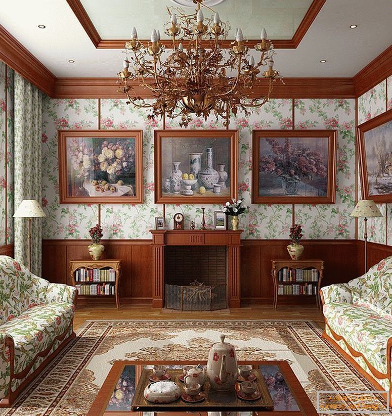 Rahmen von Gemälden unter der Farbe des Inneren des Wohnzimmers