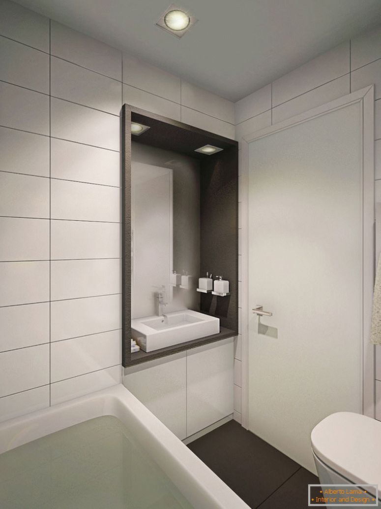 Badezimmerinnenraum in der weißen Farbe