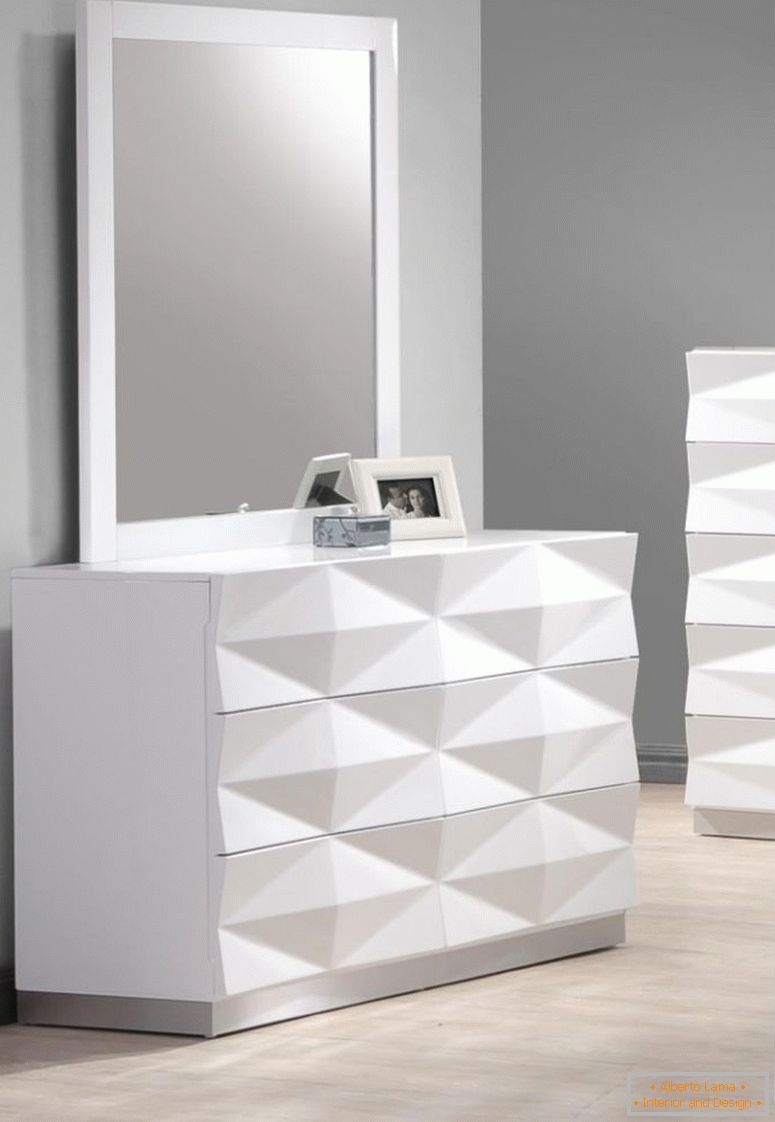 Möbel-Schlafzimmer-Interieur-Ideen-Spiegel-Kommoden-und-zeitgenössische-weiß-lackiert-Holz-Kommode-mit-dekorative-Schublade-und-Weiß-gerahmte-Spiegel-auch-lange-Kommode-einzigartige-Schlafzimmer-Kommoden- 840x1216