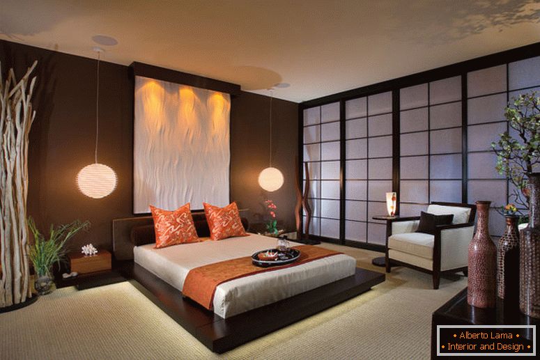 braun-Schlafzimmer-Farbe-Ideen-Japanisch