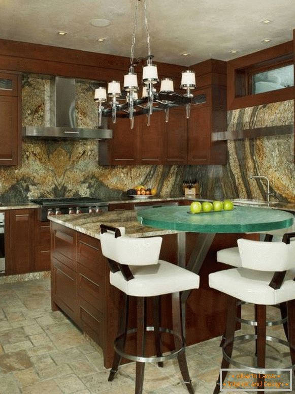 Luxuriöse Küche mit Steindekoration 2015