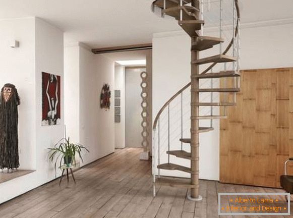 Schöne Treppenhäuser im Haus - modernes Design der Wendeltreppe