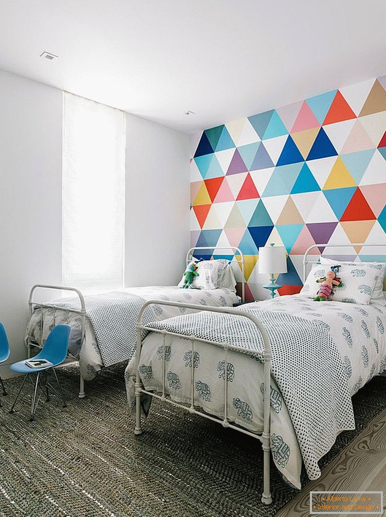 fabelhafte Tapeten-fügt-Farbe-und-Muster-zu-der-cool-Kinder-Schlafzimmer