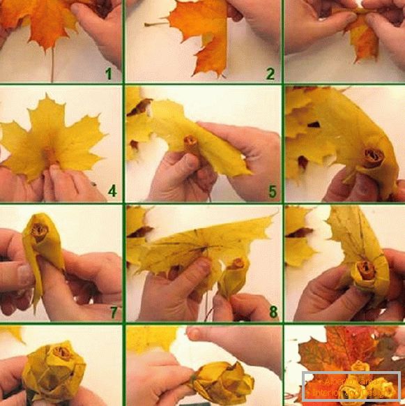 Handwerke aus Blättern mit eigenen Händen, Foto 23