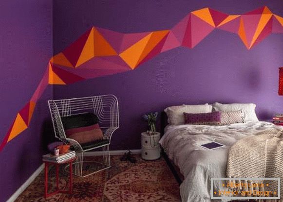 Ideen für das Malen von Wänden in einer Wohnung in lila