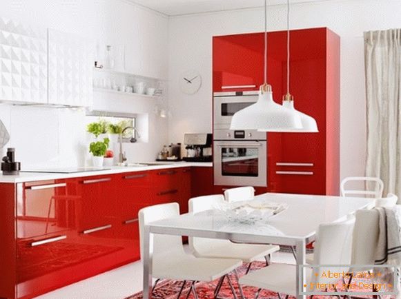 Design eines roten weißen Küchenfotos 13