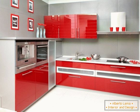 Rotes graues Küchenfoto 39