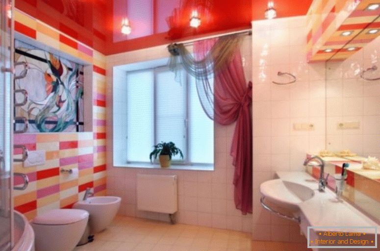 Badezimmer-Zimmer-in-Weiß-Rot-Farbe-Gamma-I