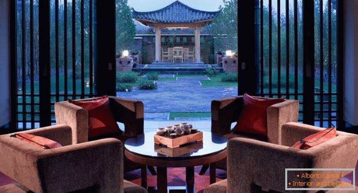 Das Design des Wohnzimmers im Banyan Tree Lijiang