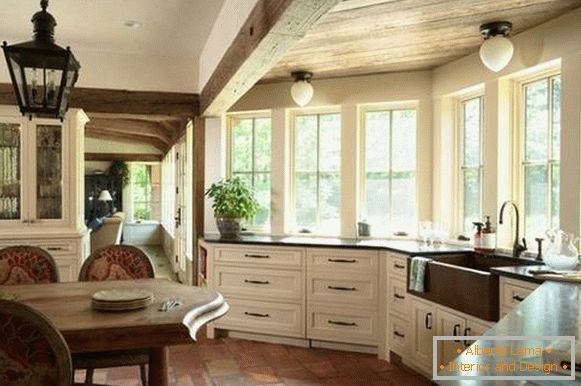 Küche Interieur mit einem Erker Foto, Foto 25