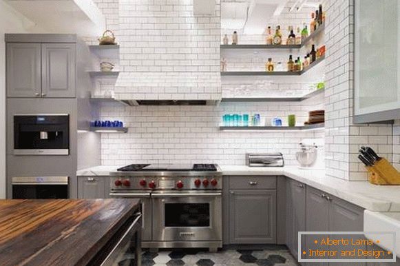 Designfliesen im Loft-Stil für die Küche - Foto im Innenraum