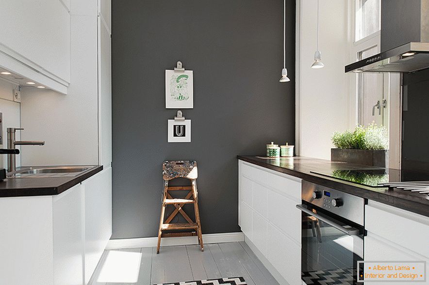 Kücheninnenraum in einer Wohnung in Stockholm