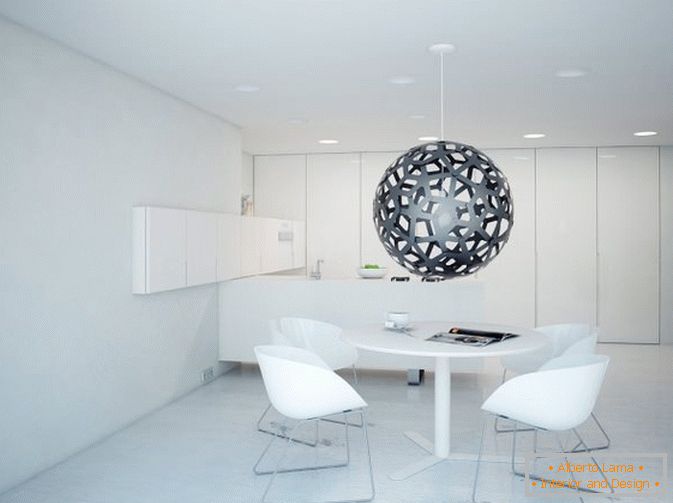 Esszimmer Studio-Apartments in weißer Farbe