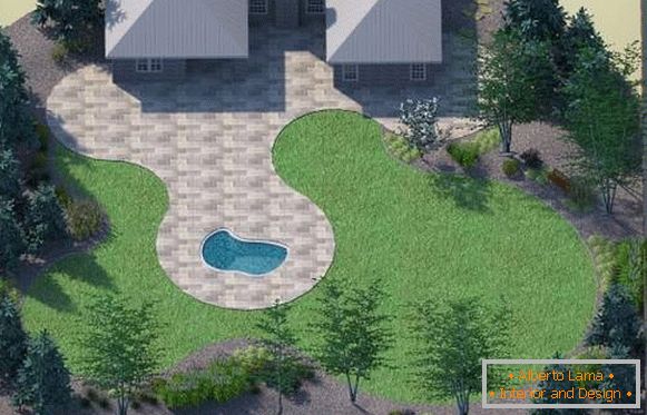 Planung eines Landhauses mit Pool und Terrasse