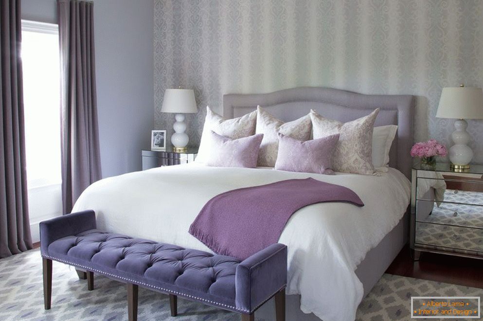 Lavendelfarbe im Schlafzimmer