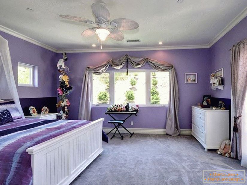 Schlafzimmer in sanften Lavendeltönen