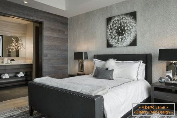 Strukturierte Tapete für das Schlafzimmer kombinierte Foto 2016