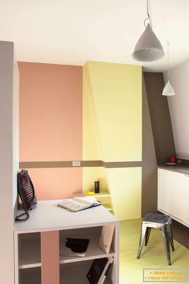 Mehrfarbige Wände in der Wohnung