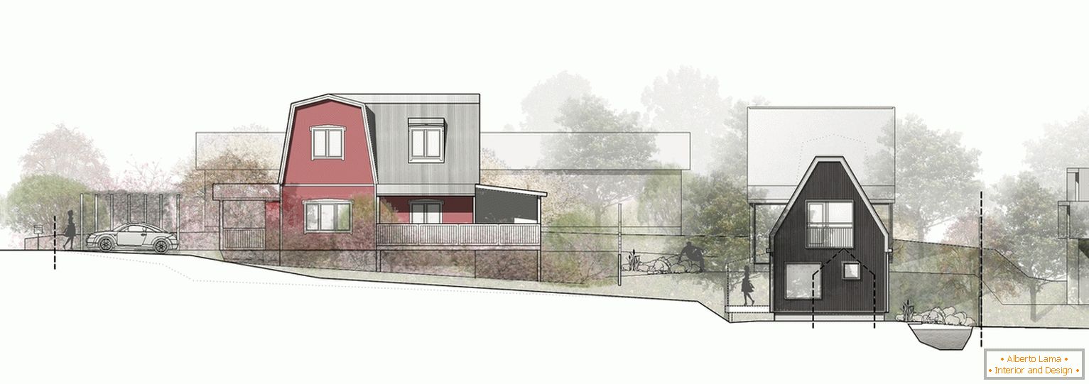 Häuserfassaden in einem kleinen Hüttendorf - Projekt