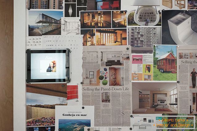 Bilder an der Wand des multifunktionalen Wohnungstransformators in New York