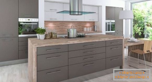 Modernes Küchendesign 2018 - Foto mit grauen Kabinetten
