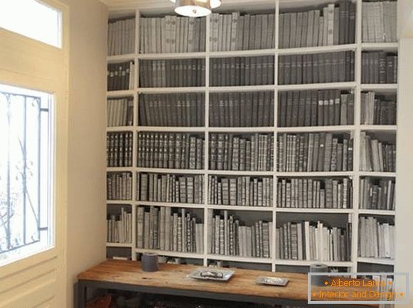 Bücherregal - Tapeten im Loft-Stil
